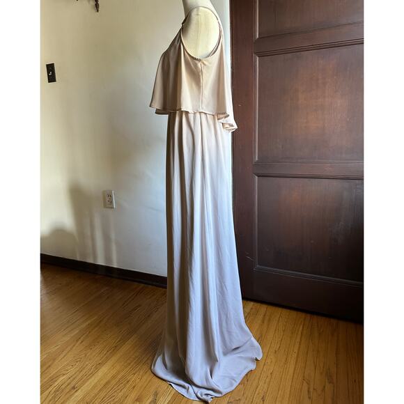 SHOW ME YOUR MUMU | Caitlin Ruffle Maxi Dress Dune Chiffon | Size Large - Picture 5 of 7